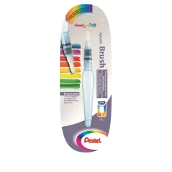 Pentel – Pinceau à réservoir d’eau – Brosse plate – Pointe moyenne