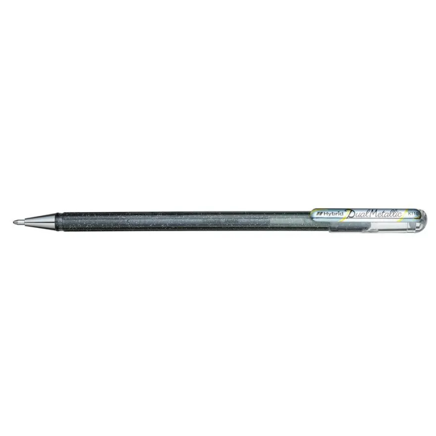 Pentel - Roller encre metallique pailletée - 1 mm - argent