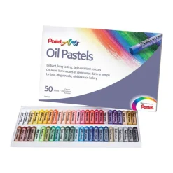 Pentel Arts - 50 pastels à l'huile - couleurs assorties - 8 mm