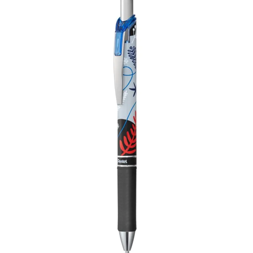 Pentel Energel Edition limitée Winter - Roller encre gel rétractable BL77WT - 0,7 mm - Corps noir - Encre bleue