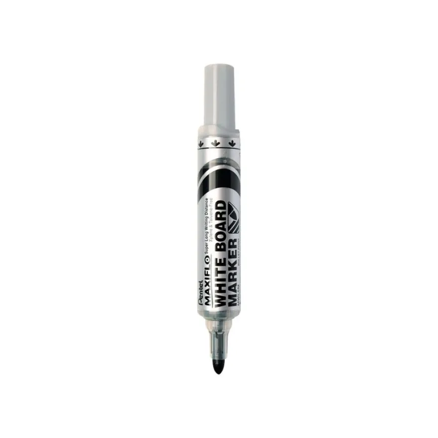Pentel MAXIFLO - Brosse magnétique et 4 Marqueurs MAXIFLO - pointe ogive large - couleurs assorties