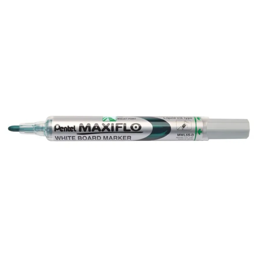 Pentel MAXIFLO - Brosse magnétique et 4 Marqueurs MAXIFLO - pointe ogive moyenne - couleurs assorties