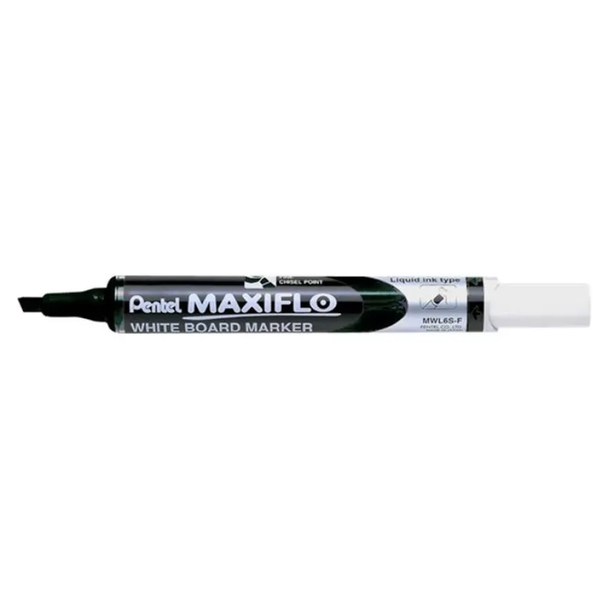 Pentel MAXIFLO - Marqueur effaçable - pointe biseau - noir