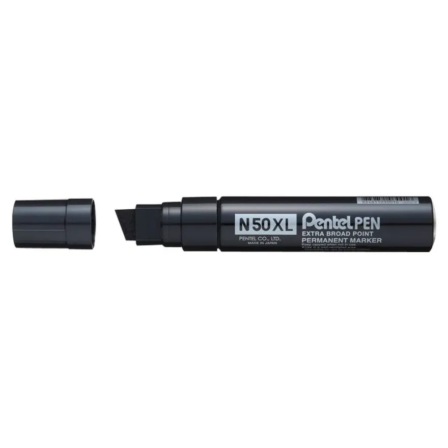 Pentel PEN N50 XL - Marqueur permanent - pointe biseau large - noir