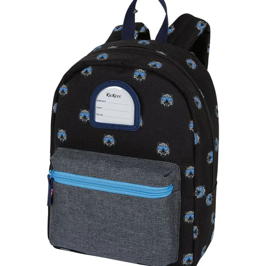 Petit Sac à dos Kickers Boy - 1 compartiment - noir et gris chine - Oberthur