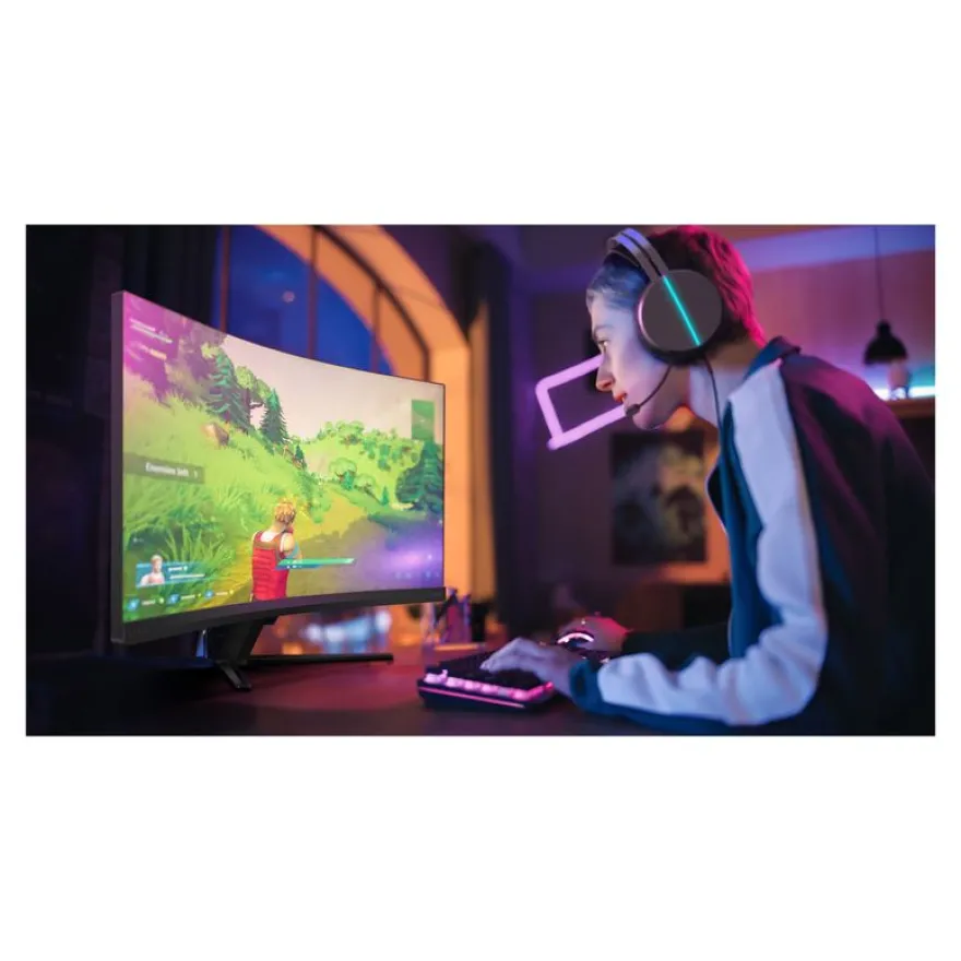 Philips Evnia 3000 32M2C3500L - Écran LED - jeux - incurvé - 32" (31.5" visualisable) - 2560 x 1440 QHD @ 180 Hz - Fast VA - 300 cd/m² - 3500:1 - HDR10 - 0.5 ms - 2xHDMI, DisplayPort - Charbon