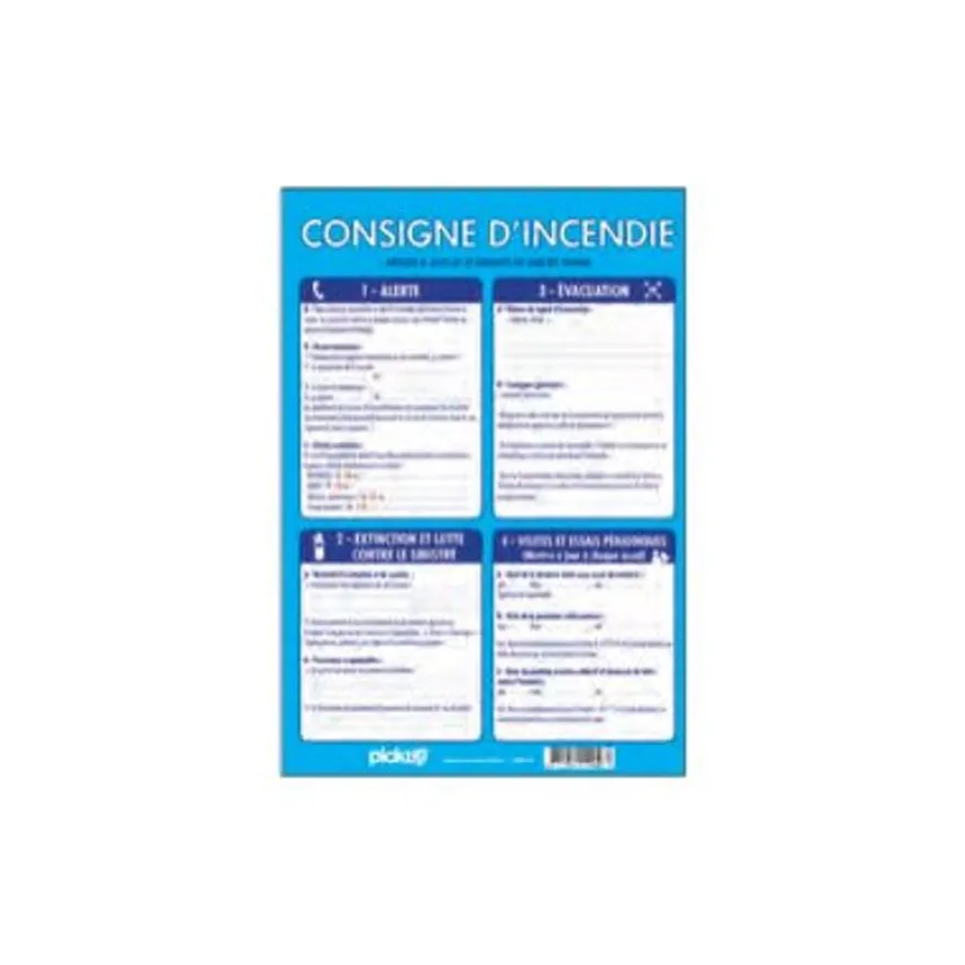 Pickup - Panneau d'affichage - Consignes d'incendie