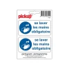 Pickup - Pictogramme - Obligation de se laver les mains avec décret - 100 x 100 mm