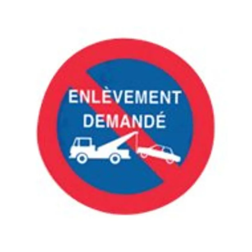 Pickup - Pictogramme rond - Pas de parking-Enlèvement demandé - 300 mm