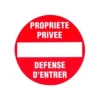 Pickup - Plaque de signalisation ronde - 180 mm (diamêtre) - défense d'entrer
