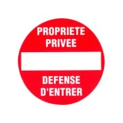 Pickup - Plaque de signalisation ronde - 180 mm (diamêtre) - défense d'entrer