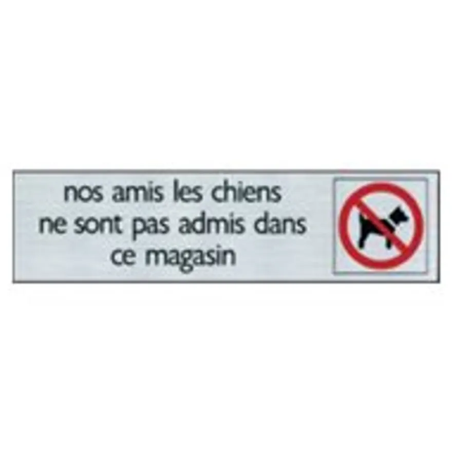 Pickup - Plaque de signalisation - 165 x 44 mm - chiens interdits