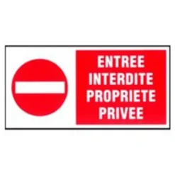 Pickup - Plaque de signalisation - 300 x 150 mm - entrée interdite