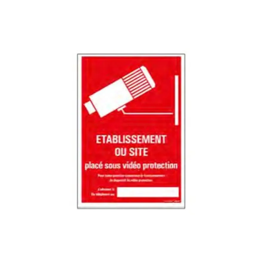 Pickup - Plaque de signalisation - 230 x 330 mm - site sous vidéopretection
