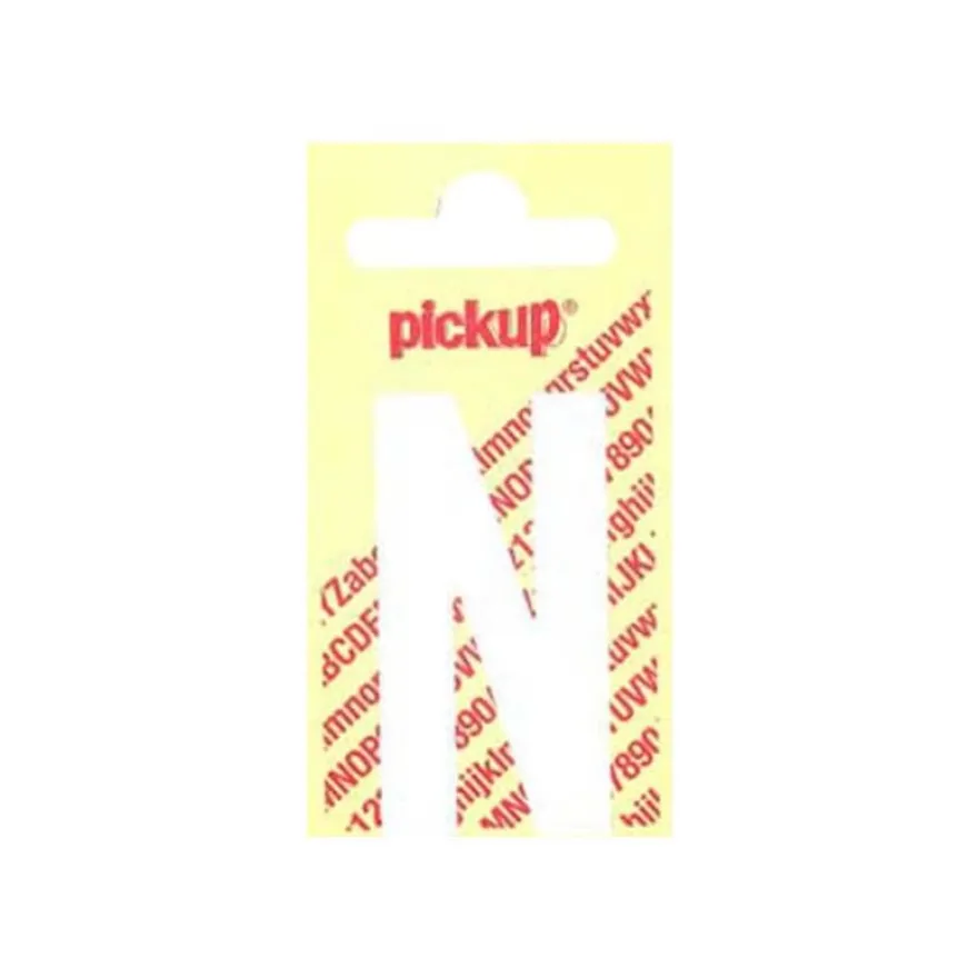 Pickup - Étiquette autocollante - 150 mm - Lettre N - blanc mat