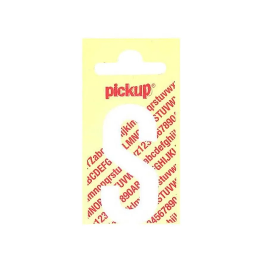 Pickup - Étiquette autocollante - 90 mm - Lettre S - blanc mat