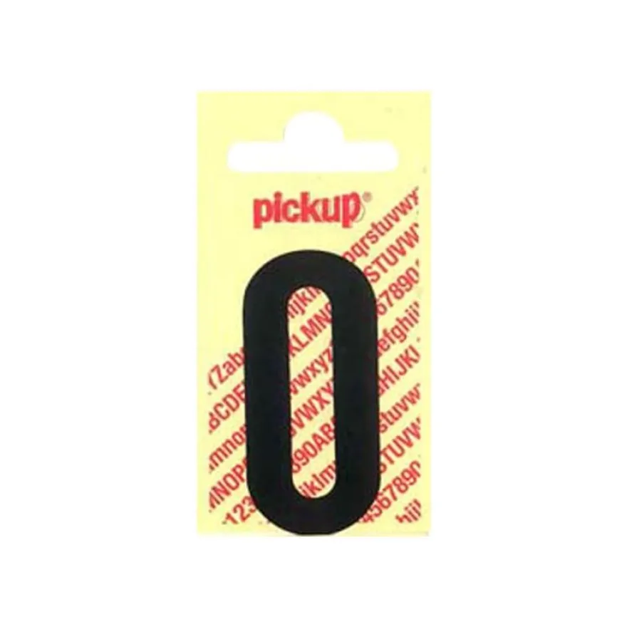Pickup - Étiquette autocollante - 90 mm - Chiffre 0 - noir mat