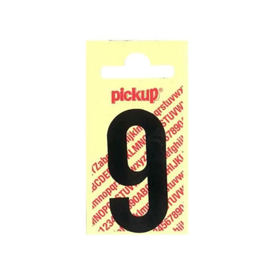Pickup - Étiquette autocollante - 90 mm - Chiffre 9 - noir mat