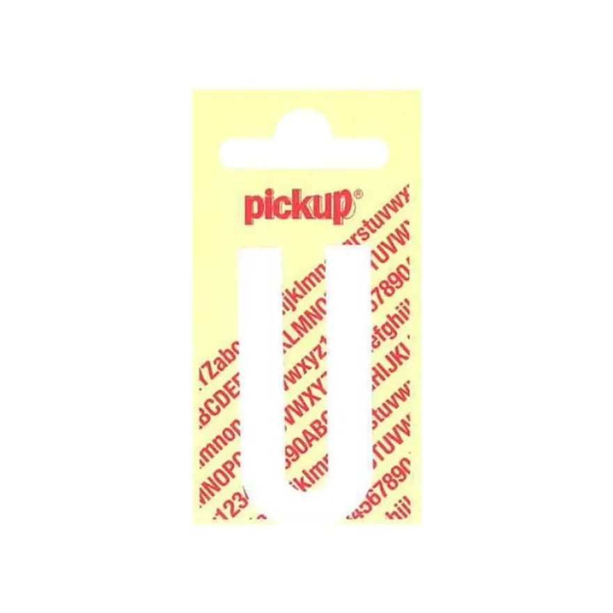 Pickup - Étiquette autocollante - 150 mm - Lettre U - blanc mat