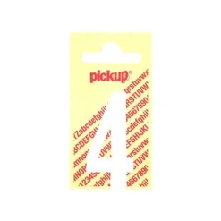 Pickup - Étiquette autocollante - 90 mm - Chiffre 4 - blanc mat