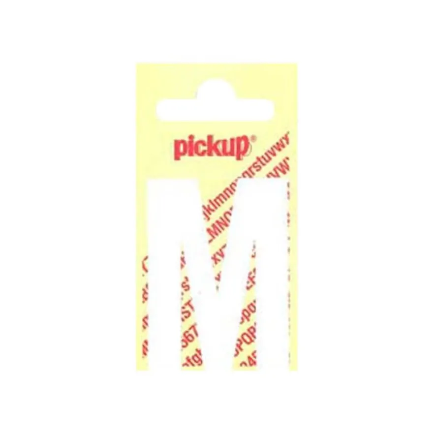 Pickup - Étiquette autocollante - 150 mm - Lettre M - blanc mat