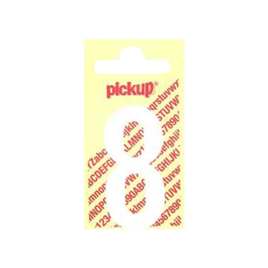 Pickup - Étiquette autocollante - 90 mm - Chiffre 8 - blanc mat