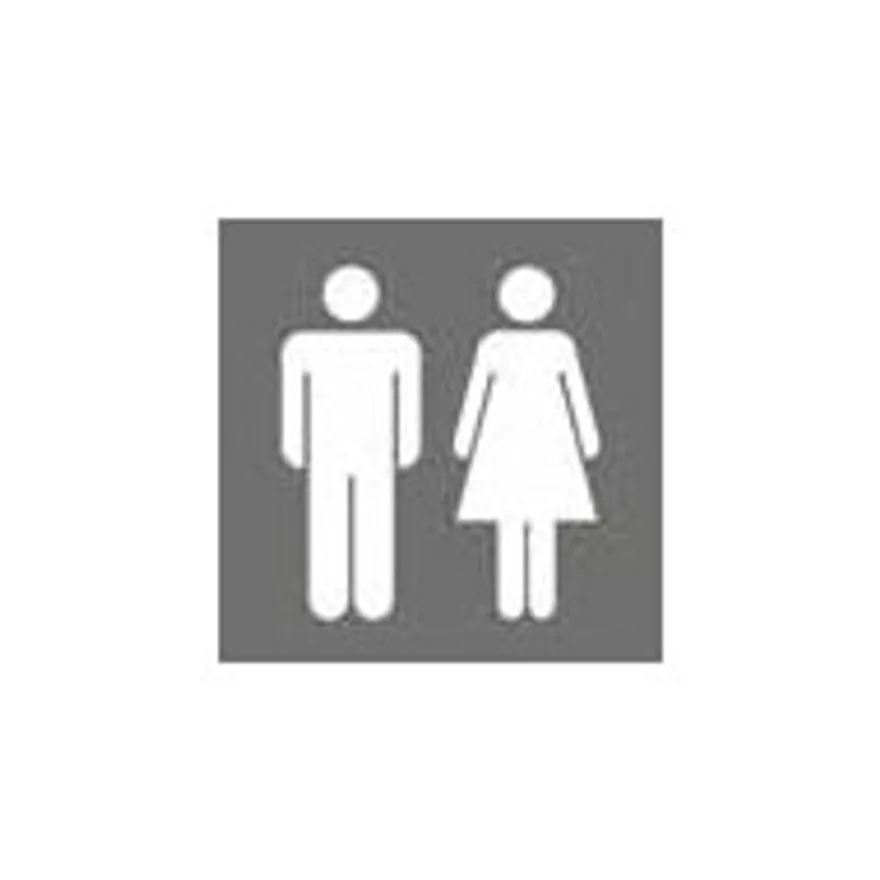 Pickup Home 3D - Plaque Acrylique Femmes/Hommes - 9 x 9 cm - blanc