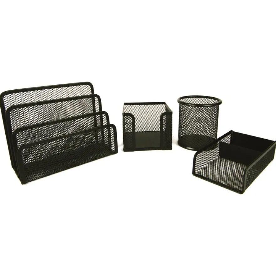 Pierre Henry - Mini set de bureau mesh - 4 pièces - noir