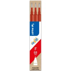 Pilot Frixion Ball - 3 Recharges pour rollers effaçables - 0,5 mm - rouge