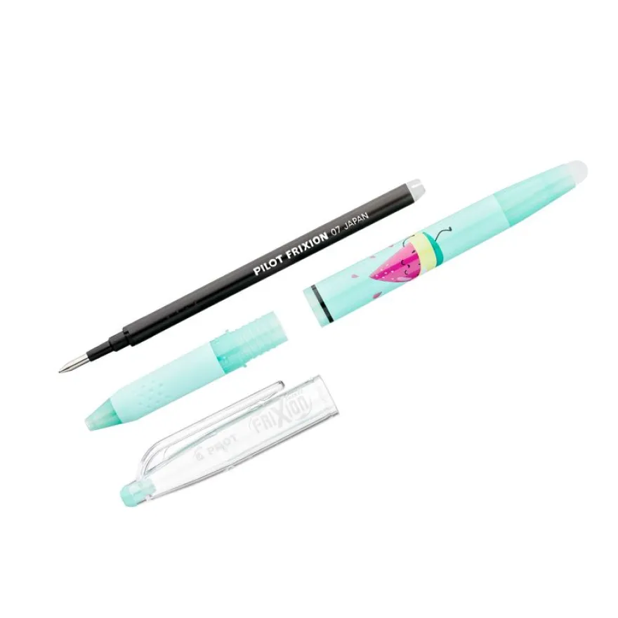 PILOT Frixion Ball Pool Party – Stylo effaçable vert pastel – Encre noire – Pointe moyenne 0,7 mm