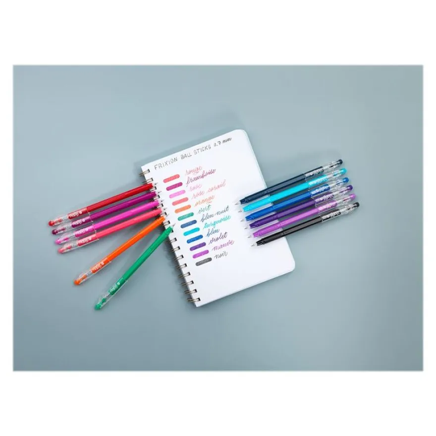 Pilot FriXion Ball Stick - 6 Rollers effaçables - couleurs froides assorties