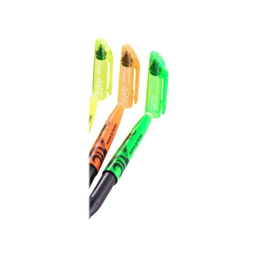 Pilot FriXion Light - Pack de 4 surligneurs - vert, jaune, orange, rose