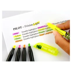 Pilot FriXion Light - Pack de 4 surligneurs - vert, jaune, orange, rose