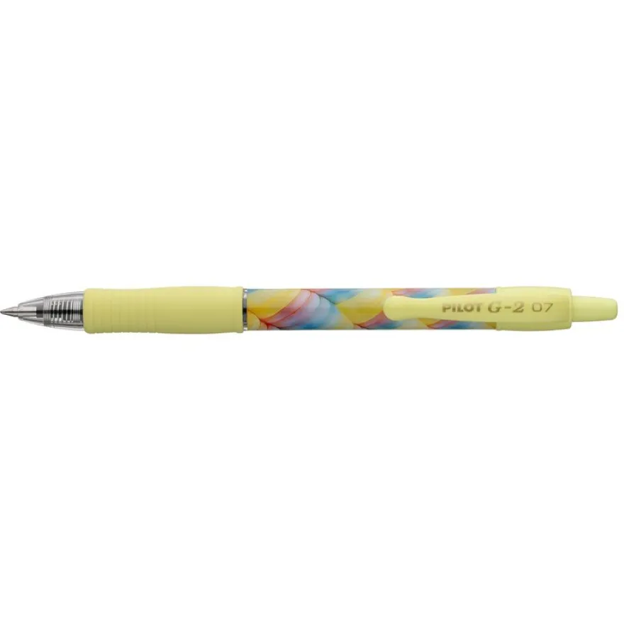 Pilot G-2 Flow 2026 – Roller encre gel - Encre noir – Pointe moyenne – Jaune