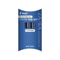 Pilot Hi-Tecpoint V5/V7 - 3 Cartouches recharges pour roller - bleu