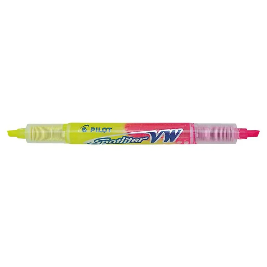 Pilot Spotliter - Surligneur double pointe biseautée - jaune et rose