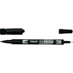 Pilot TWIN MARKER - Marqueur permanent - double pointe fine et extra fine - noir