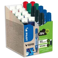Pilot V BOARD MASTER - Pack de 10 marqueurs effaçables couleurs assorties + 10 recharges