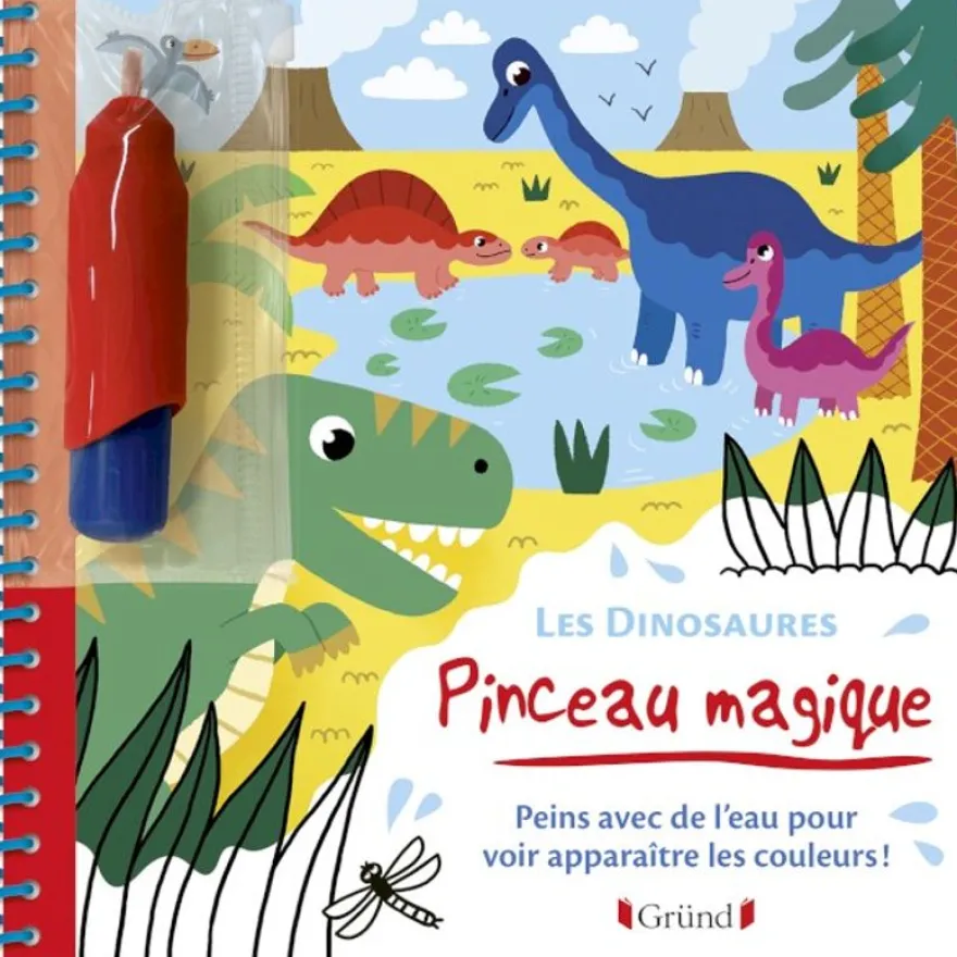 Pinceau magique - Les Dinosaures - Peins avec de l'eau pour voir apparaître les couleurs !