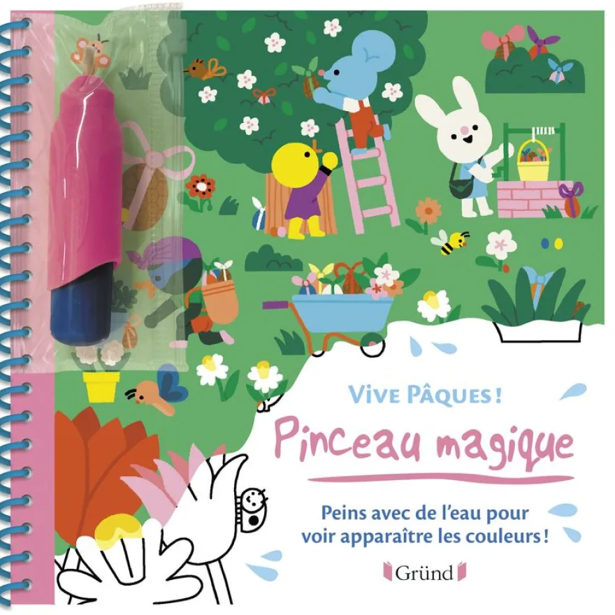 Pinceau magique Vive Pâques ! Livre Coloriage magique à l'eau avec un pinceau À partir de 3 ans