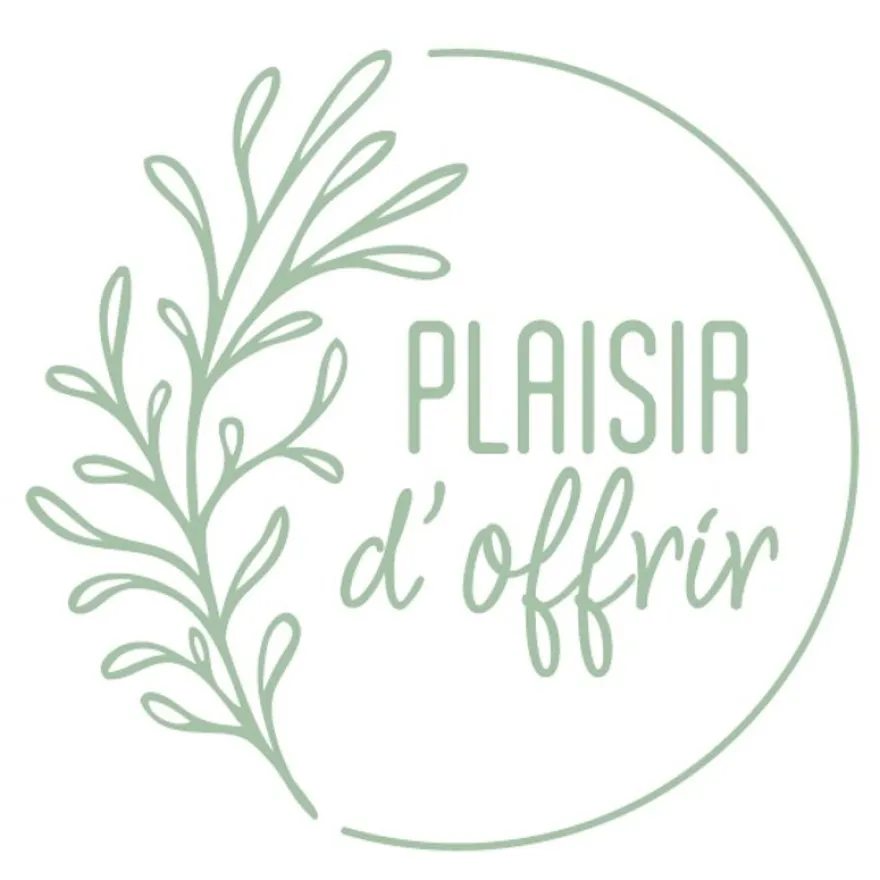 Plaisir d’Offrir – 500 étiquettes rondes autocollantes vert et blanc – rouleau déco nature