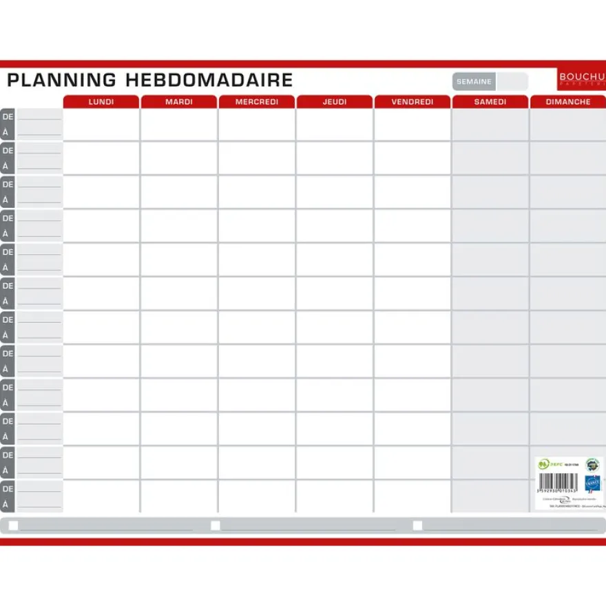 Planning Hebdo & Annuel Civil - 32 x 42 cm - Bouchut