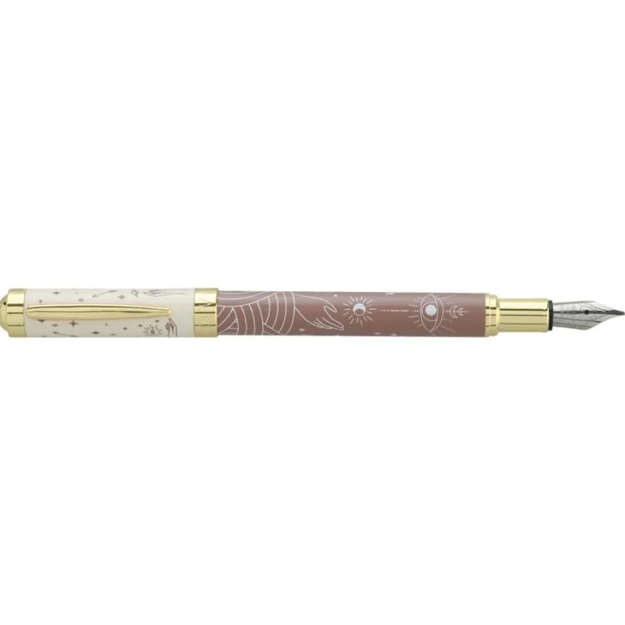 Plume ENZO VARINI "Celestial" coloris marron & beige