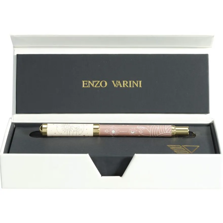 Plume ENZO VARINI "Celestial" coloris marron & beige