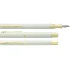 Plume ENZO VARINI "Plumo Doria" coloris gris motifs blancs en cercle, attributs dorés