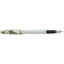 Plume ENZO VARINI "Taormina XL Bugs" motifs abeilles coloris blanc