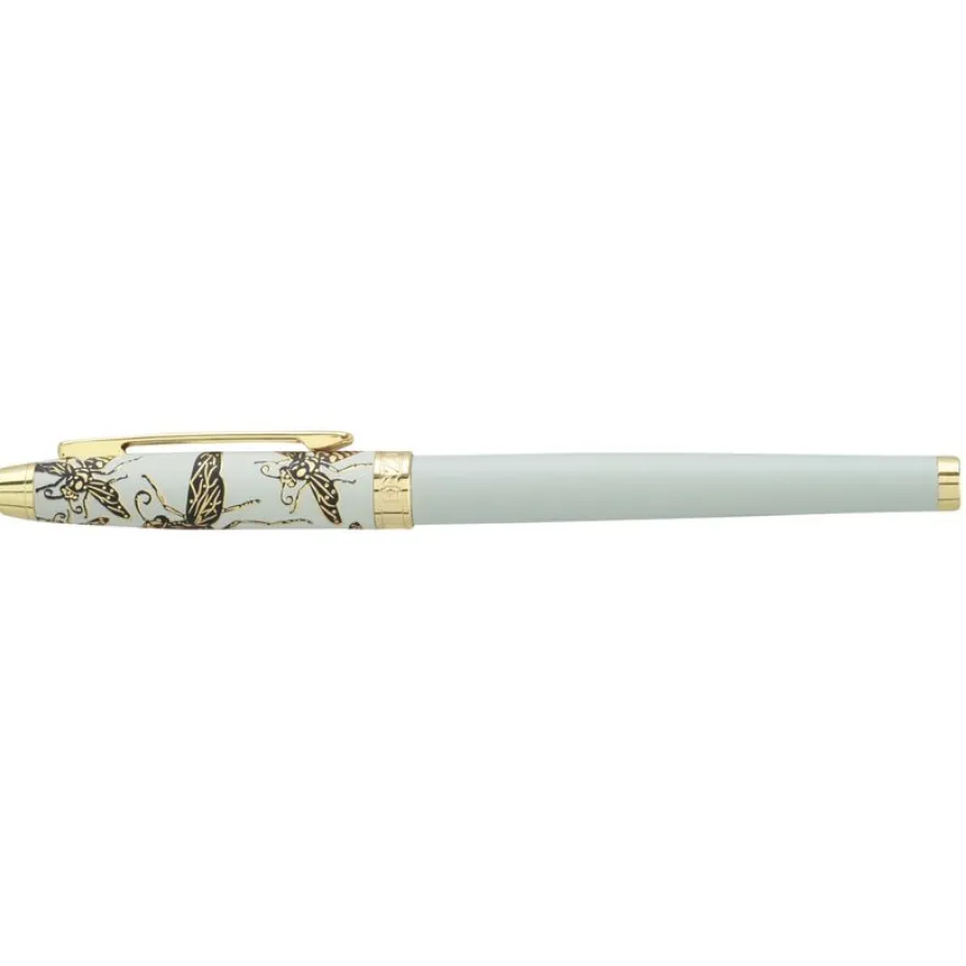 Plume ENZO VARINI "Taormina XL Bugs" motifs abeilles coloris blanc