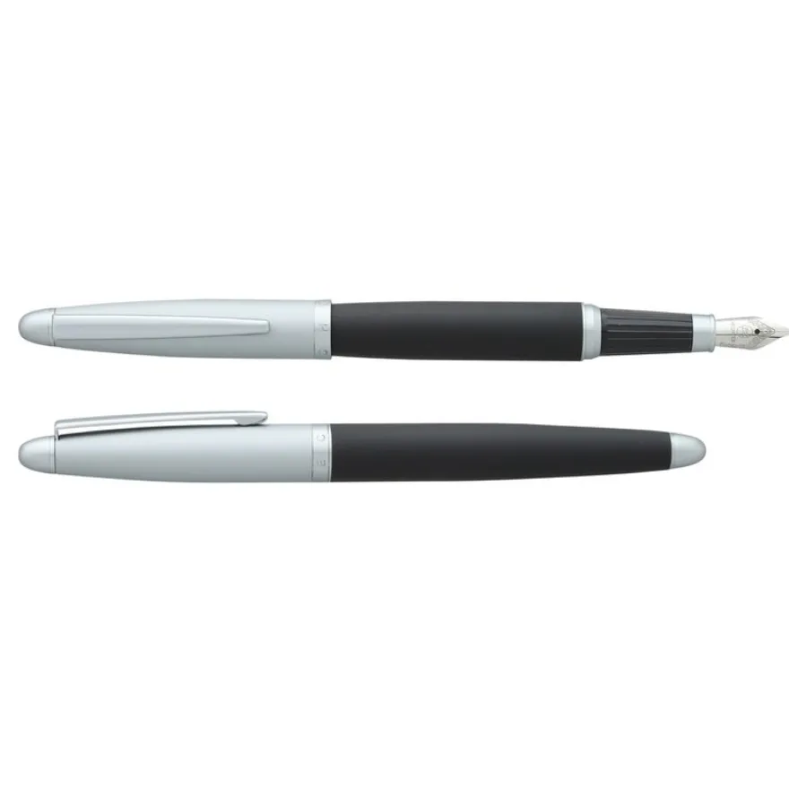Plume HECHTER PARIS "Alliance Intemporel" coloris black & silver métal satiné soft touch