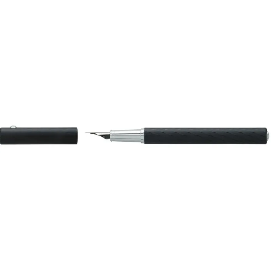 Plume HECHTER PARIS "Hexagone Plaids" coloris noir mat avec lignes