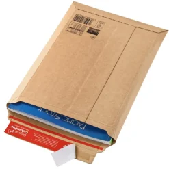 Pochette d'expédition adhésive - 25 cm x 36 cm - kraft - Logistipack